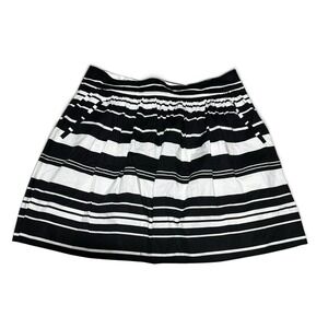 Banana Republic Women's Size 10 Black White Striped A-Line Skirt Pockets Cotton